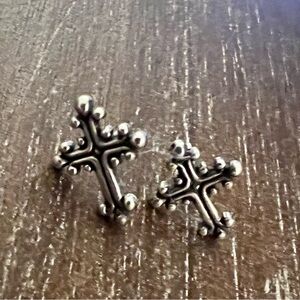 Sterling Silver SunWest Silver Co. Cross Stud Earrings.